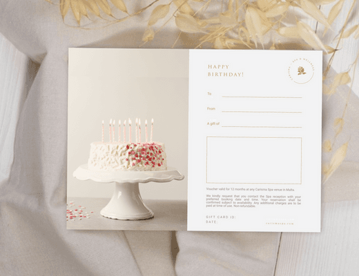 Birthday gift card occasion at Carisma Slimming Malta